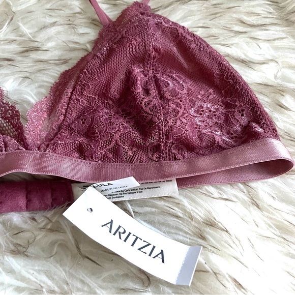 BNWT Aritzia Talula dusty rose lace bralette, size M - Picture 4 of 5